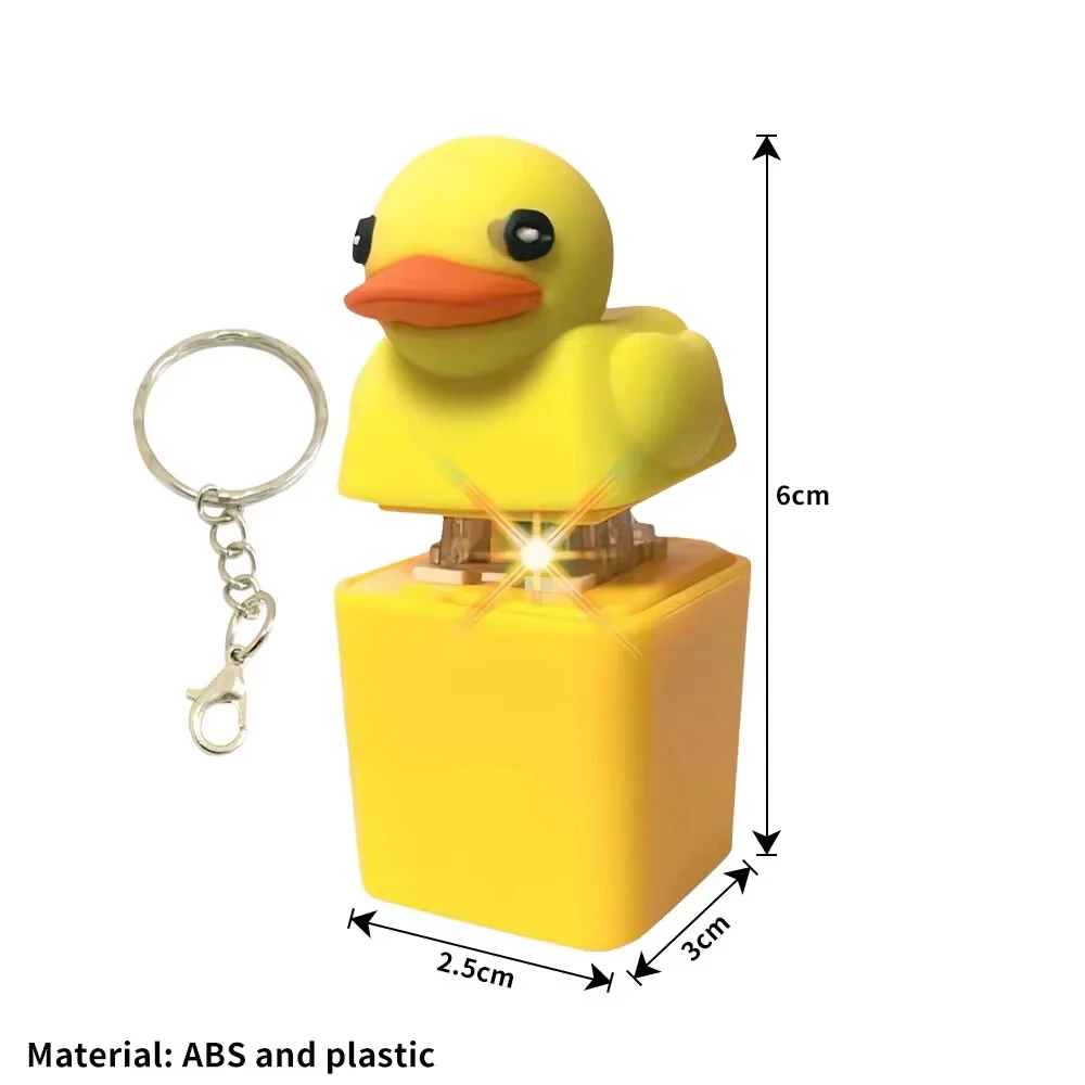 1/2/4 Stück Kleiner Gelber Enten-Schlüsselanhänger, Aufladbar mit Sound & LED-Lichtern, Stressabbau-Spielzeug für Erwachsene