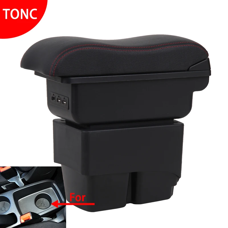 For Ford Fiesta Armrest box For Ford Fiesta MK7 Car Armrest 2009-2017 Car Storage box easy installation