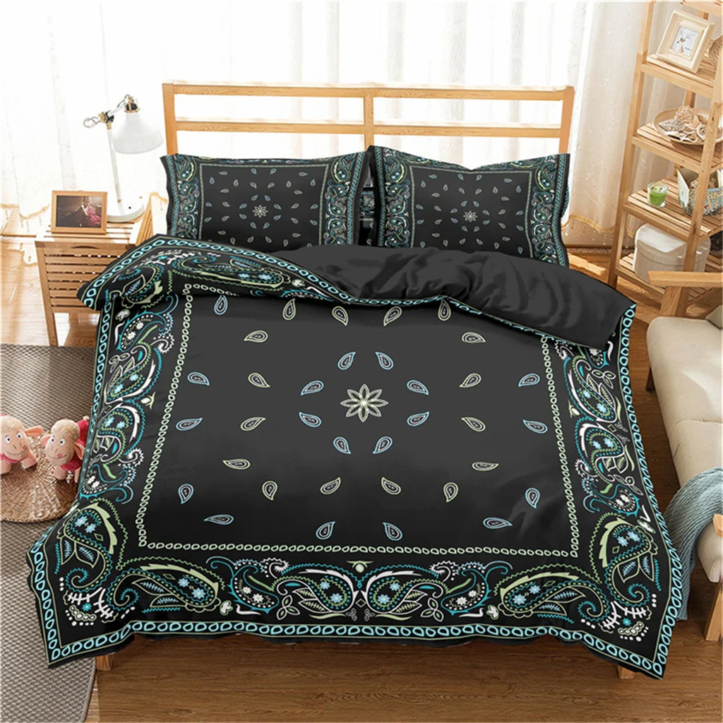 Paisley Bandanna Printpolyester Duvet Flowers Abstract Bedding Set Bedroom Decor Comforter Cover Single Double King Bedclothes