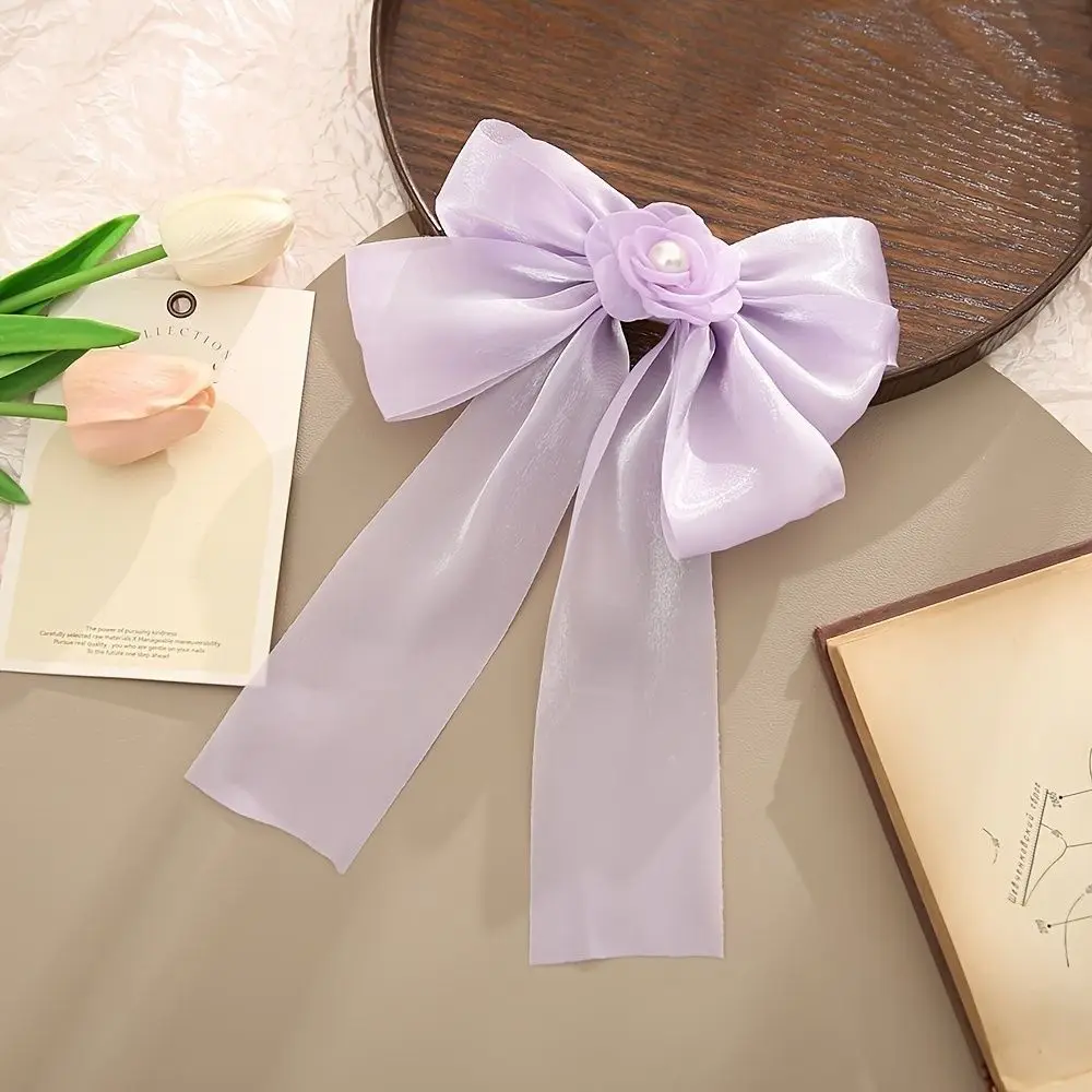 

Fashion Korean Hair Clip BowKnot Ribbon Hair Pin Rose Flower Large Hair Accessories Woman Girl