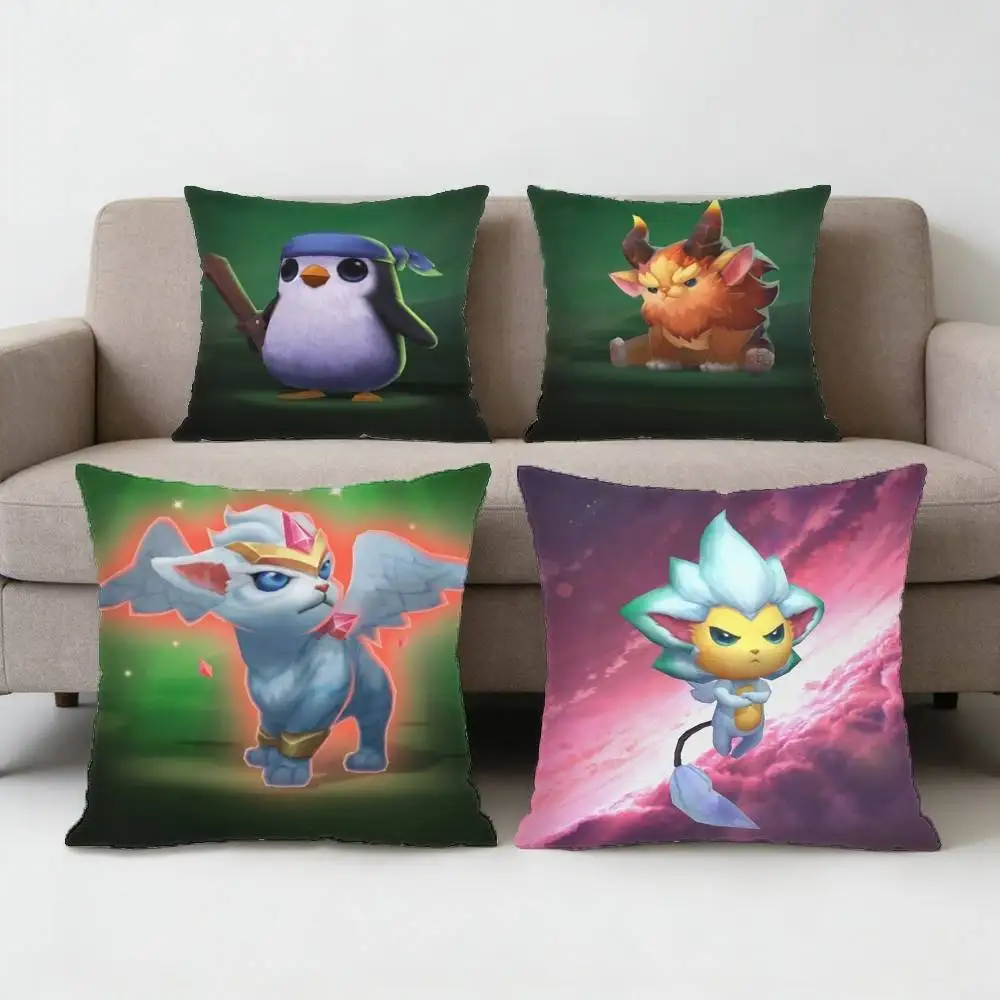 

TFT Little Legends Pillow Case Sofa Living Room for Bedroom car Headboard Backrest Cushion Square Cushion Nap Time