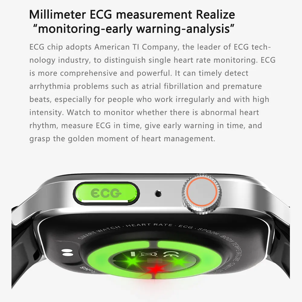 2025 New Smart Watch ECG+PPG Body Temperature Heart Rate Monitoring SmartWatch IP67 Waterproof Multi-sport Modes Fitness Watches