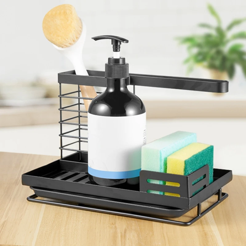 Sink Organiser Sink Caddy Kitchen Stainless Steel Storage & Organisation Sponge Holder With Drip Tray, Kitchen Aid