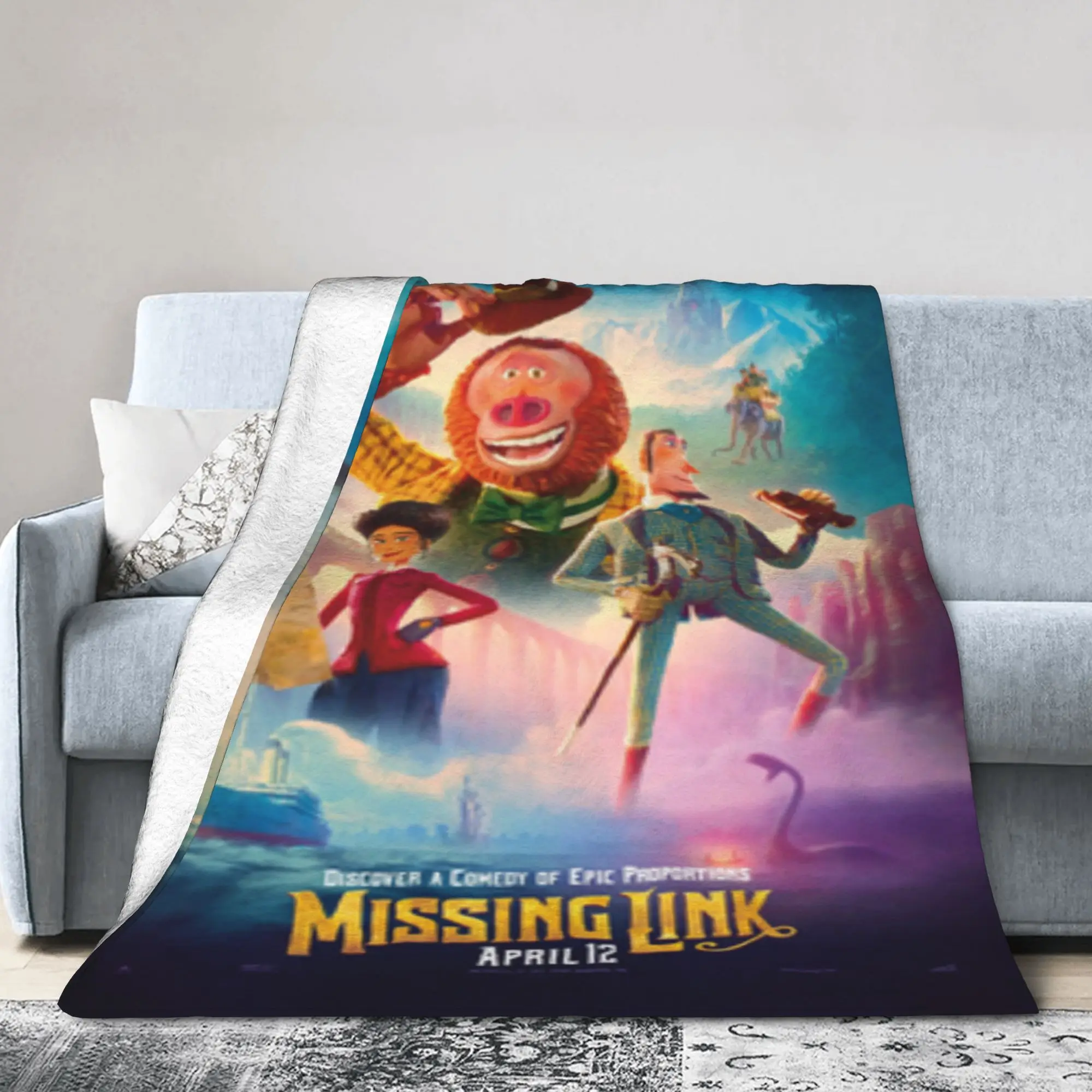 

Missing Link cartoon movie Blanket Ultra-Soft Coral Fleece Plush Comfort Present Throw Blankets Rug Piece