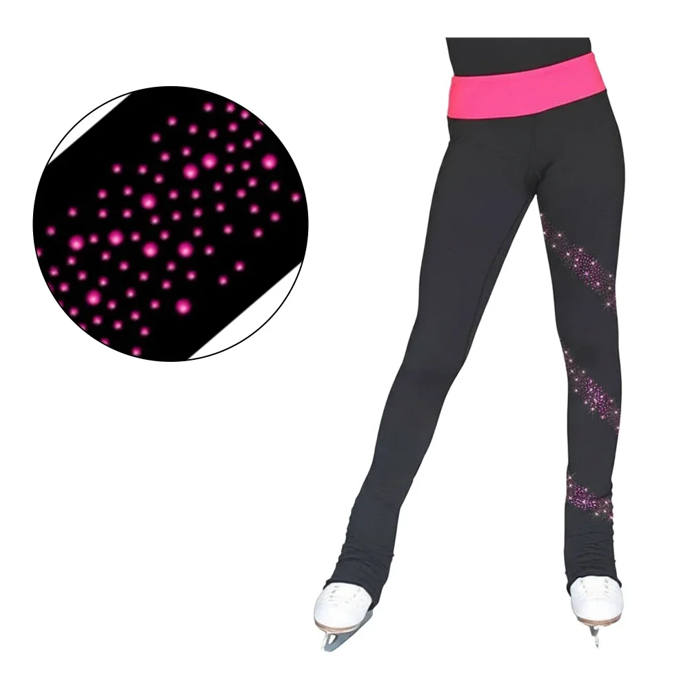 Figure Skating Pants Elastic Waistband Skating Leggings Practice Dress Trousers For Unisex Kids Boys Girls Adults Skin-friendly