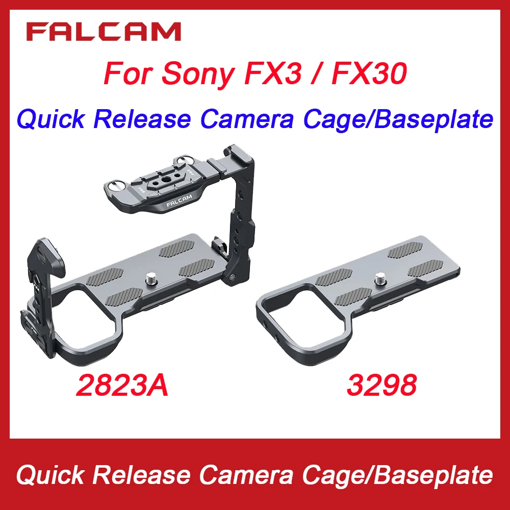 FALCAM F22&F38& F50 2823A Quick Release Camera Cage/3298 Baseplate V2 For Sony FX3 / FX30 DSLR Camera