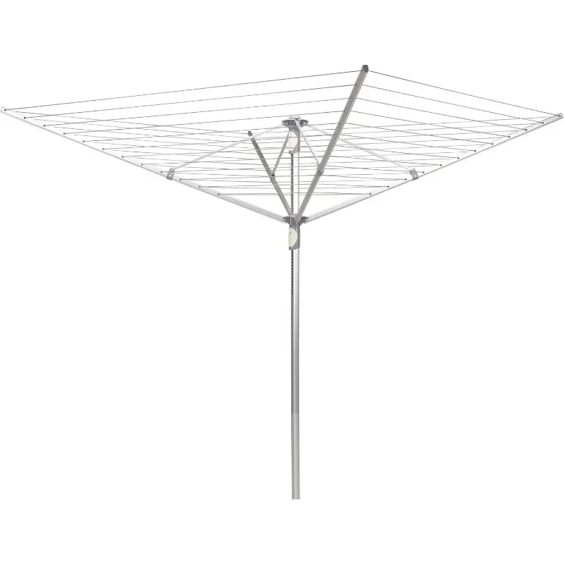 1710 Height Adjustable Outdoor Umbrella Drying Rack | Aluminum 12-Lines with 165 ft. Clothesline , Gray