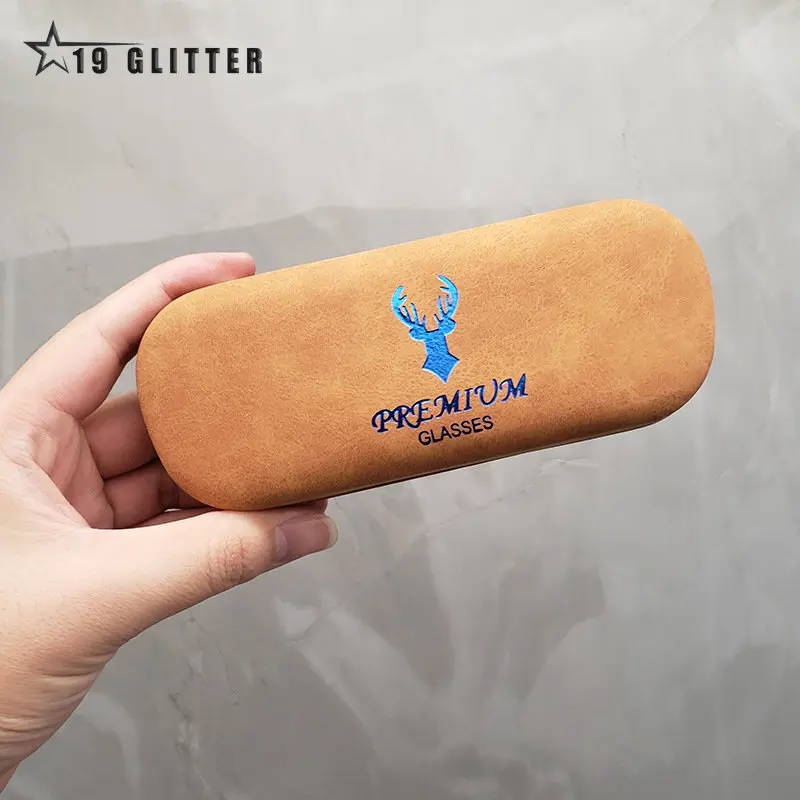 Compression Velvet Leather Myopia Glasses Case Bullet Buckle Optical Myopia Iron Box Student Simple Sunglasses Box Storage Box