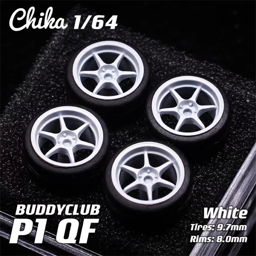 1/64 Nabes Chika Model Koła samochodowe z gumowymi oponami Luksusowe zmodyfikowane części JDM VIP do Hotwheels Tomica MiniGT D:10.5mm/9.7mm