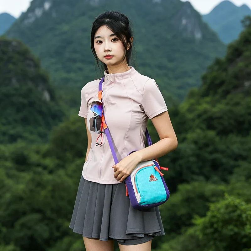 Small Crossbody Bag for Women, Lightweight Outdoor Sports molle Sling Pack, Vibrant Travel Shoulder Bag for Hiking Camping