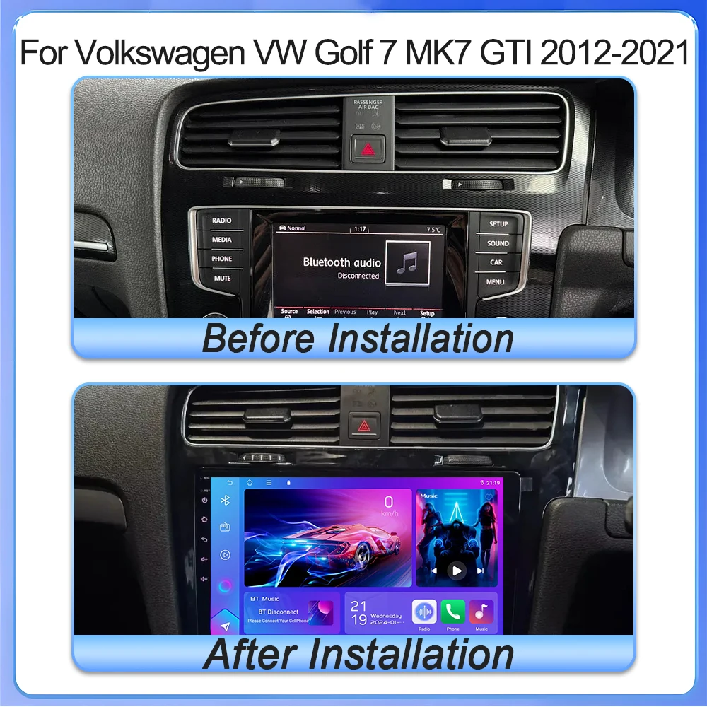 Android 16 Carplay Stereo For Volkswagen VW Golf 7 MK7 GTI 2012-2021 RHD Auto Car Radio Multimedia GPS Video Player Navigation