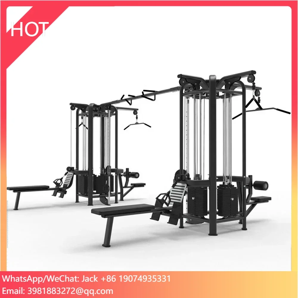 Estación de entrenamiento funcional para gimnasio comercial multiestación, gimnasio de fitness con polea alta y baja cruzada