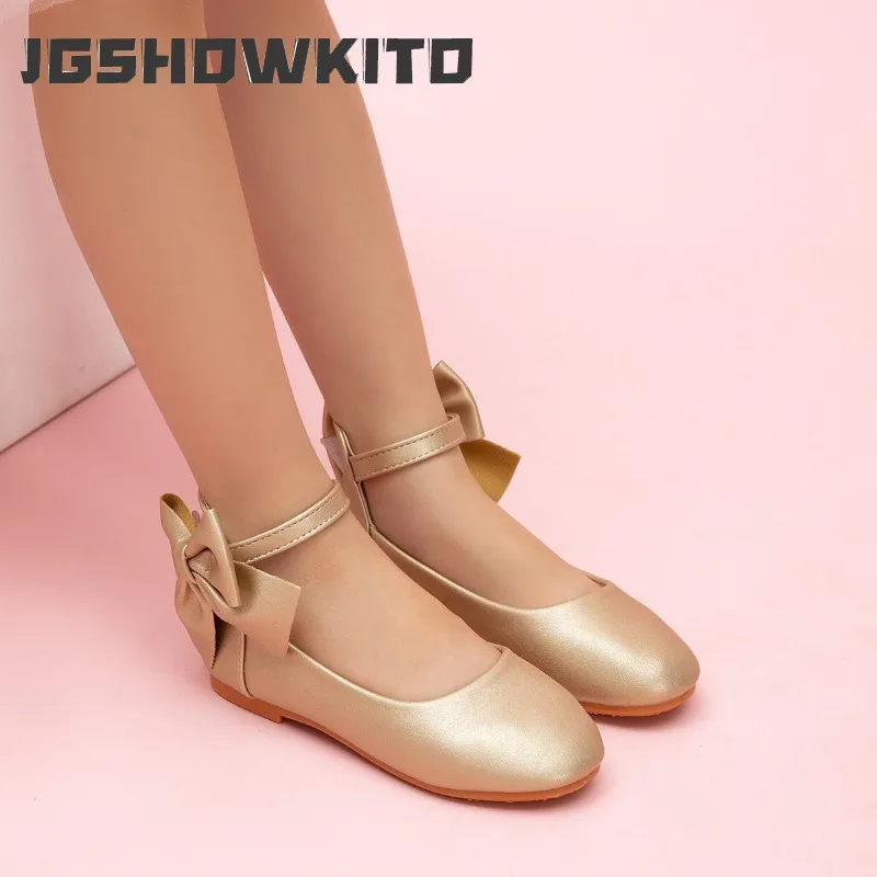 jgshowkito-little-girls-flat-shoes-gold-bowknot-children's-leather-shoes-for-ballet-perform-non-slip-kids-princess-dress-shoes