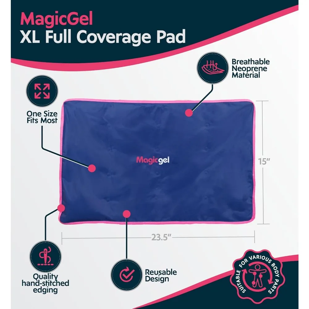 ขนาดใหญ่พิเศษ & แพ็คน้ำแข็งที่นำกลับมาใช้ใหม่ได้ (15X23.5นิ้ว, XL) สำหรับ Relief อาการปวดหลังและร่างกายสูงสุดจากการบาดเจ็บบวม