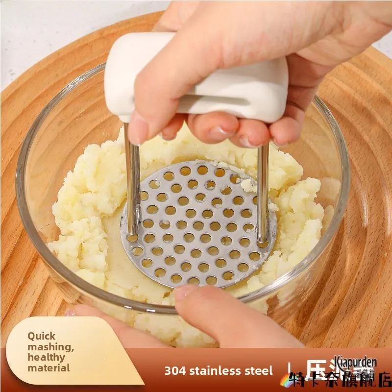 Stainless Steel Potato Masher Baby Food Supplement Avocado Masher Tool Baby Feeding Kitchen Utensil Hand Operated Muddler