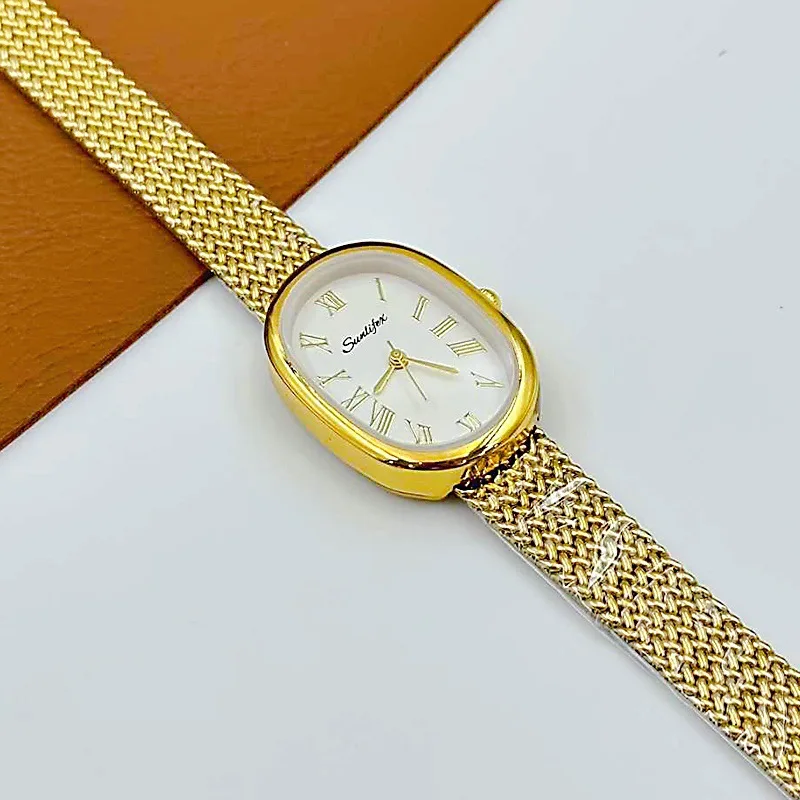 New Oval-Shaped Vintage-Style Women'S Watch With Wheat Ears And Roman Numerals. A High-End Selection Of Women'S Watches.
