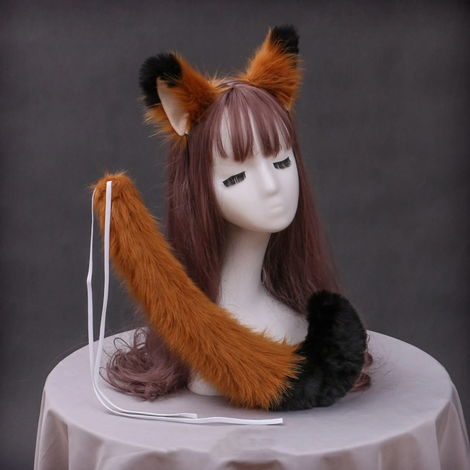 

Fox Ears Headb Cute Animal Decorative Adorable Hairb Theme Party Prop Costume Tail For Female Child Selfie Photos