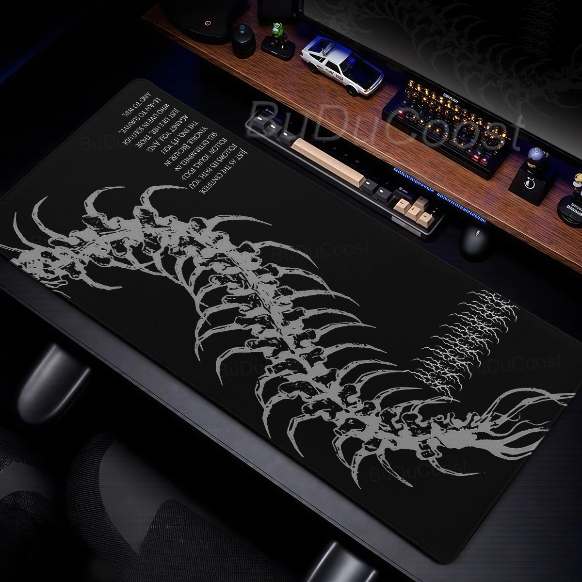 Black White Gothic Mouse Pad Gaming Centipede Aesthetics Mouse Mat Laptop Extended Mat Office Keyboard Mouse Pads PC Accessories
