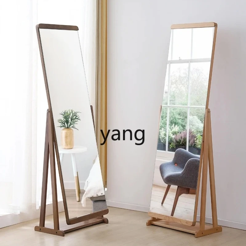 

Yjq Frameless Full-Length Mirror Solid Wood Floor-Standing Dressing Mirror Household Light Luxury Simple