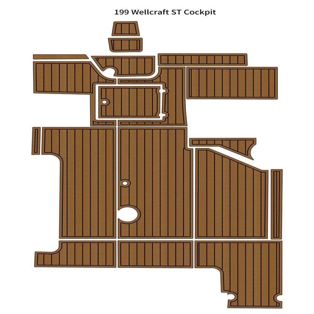 1991 Wellcraft ST Cockpit Pad Boat EVA Faux Foam Teak Deck Floor Mat Flooring