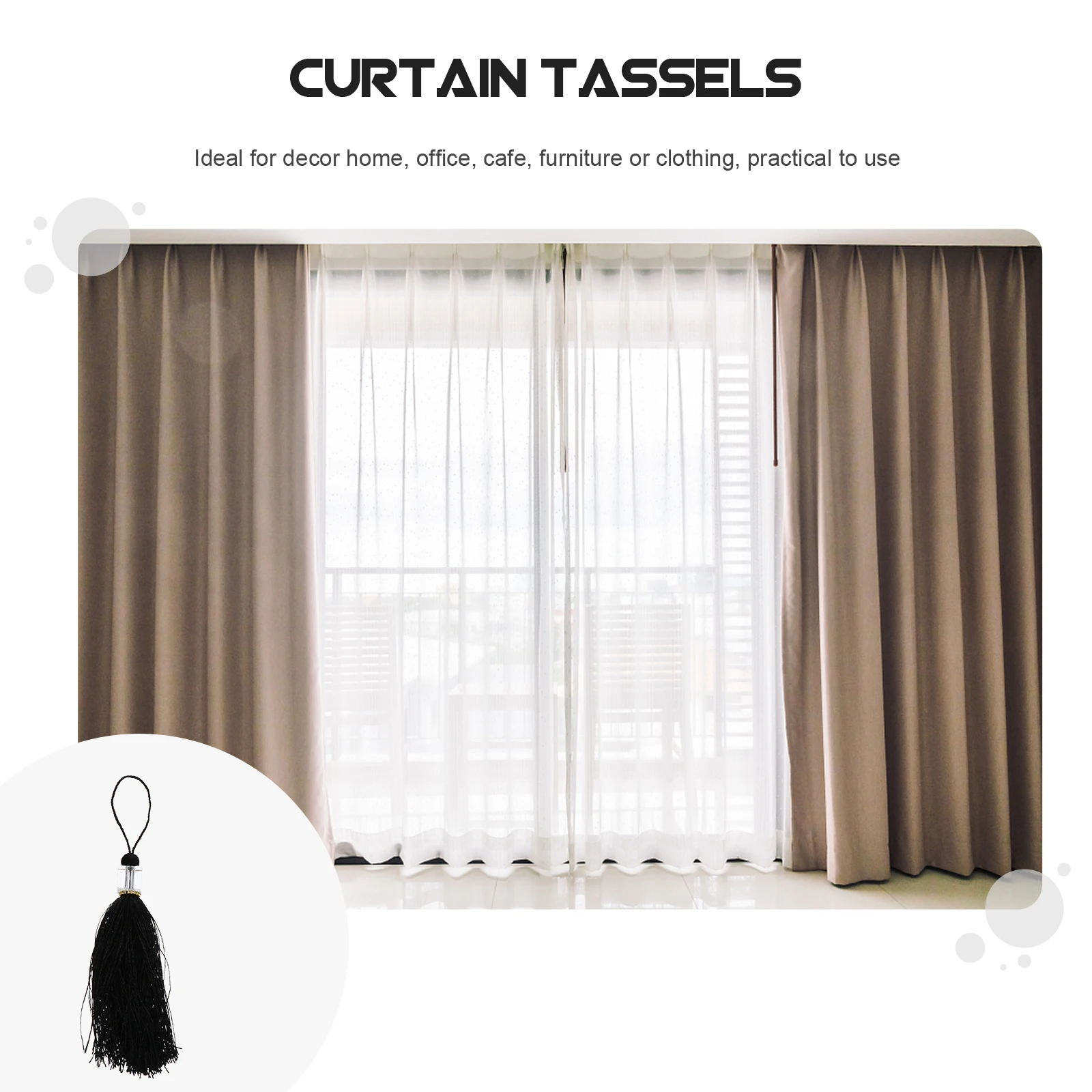 

20 PCS Square Hanging Fringe DIY Accessories Curtain Tassel Charm Key Home Decor Curtains