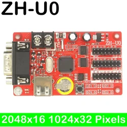 ZH-U0 USB + porta seriale Scheda di controllo led per cartello messaggio led 2048x16 1024x32 pixel per modulo display in movimento testo P10