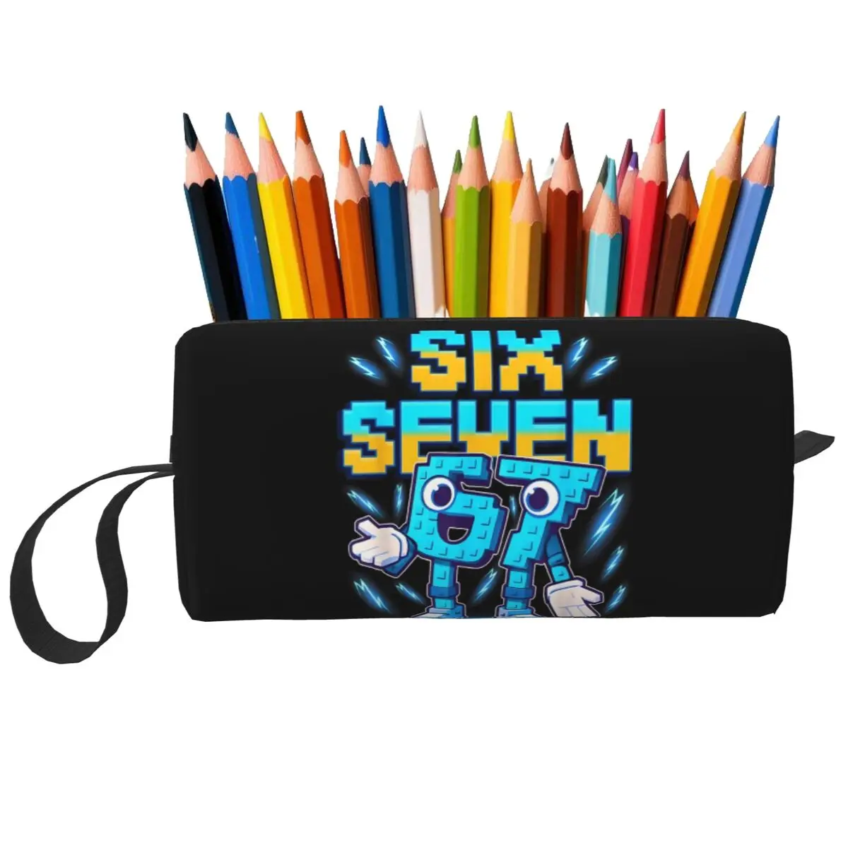 Federmäppchen mit Aufdruck „Number 67 Building Blocks“ für Jungen und Mädchen, Stiftbox, Bleistiftbeutel, Schreibwaren, Reise-Organizer für Damen