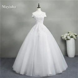 ZJ9145 Customized 2024 new Elegant Ball Gown Off Shoulder Wedding Dresses For Brides Lace Sweetheart With Lace Edge Plus Size