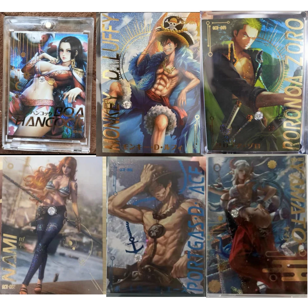 Anime One Piece Diamond Card Boa Hancock Luffy Yamato Ace Roronoa Zoro Nami Game Collection Cards Toy Birthday Gift