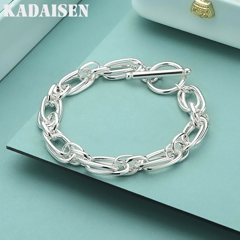 Street Fashion Fine Creative Circle Chain 925 Sterling Silber Armband für Damen Schmuck Hochzeitsaccessoires Partygeschenke