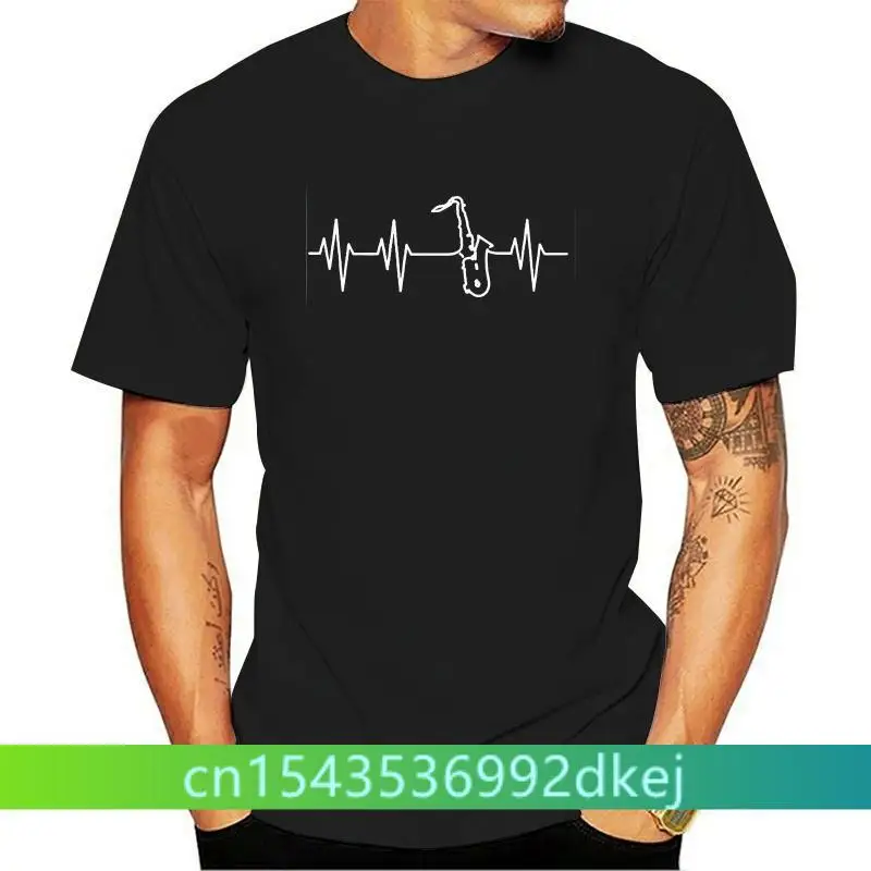 T-Shirt 2019 Fashion Men Fashion Design  Saxophone Heartbeat Ltd. Stylisches Tshirt Homme