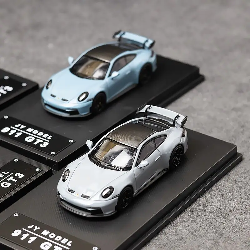 JY 1:64 911 GT3 Modelo fundido a presión de aleación - Colección estática de simulación de la serie MJ Réplica de carreras de alto detalle con puertas abiertas Juguete