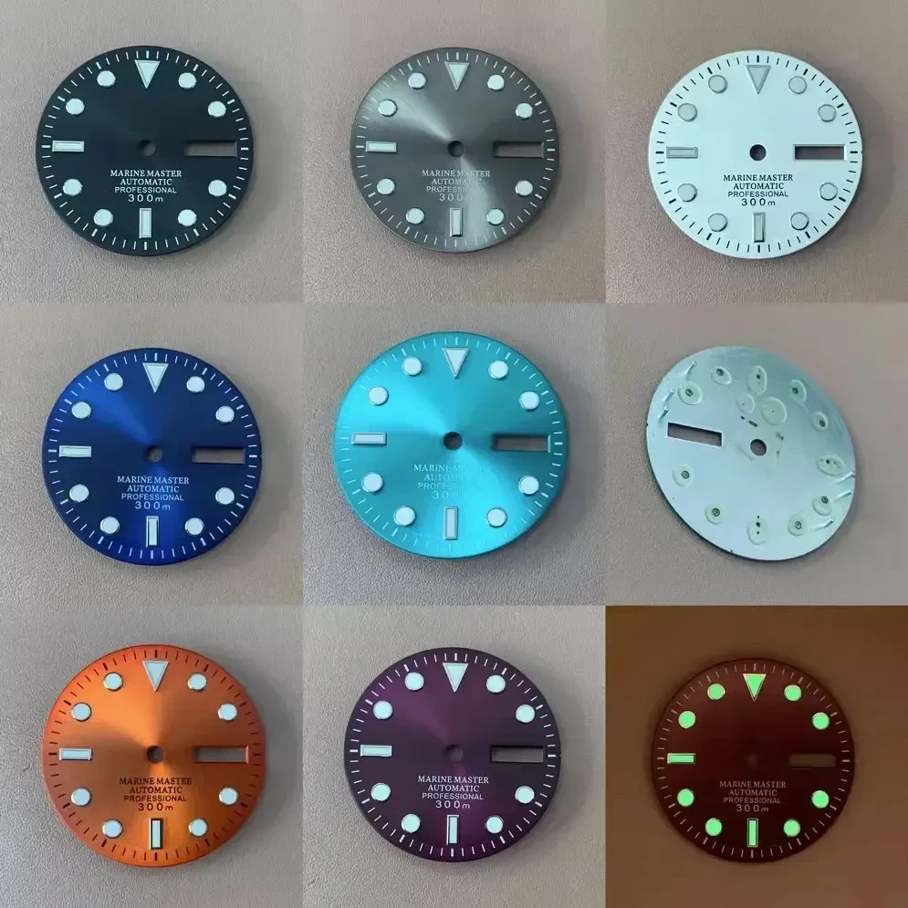 

Sunray NH35 Dial 29mm Dual Calendar Green Luminous S Dial Watch Dial for Seiko NH35 NH36 Movement Modifies Watch Parts Repair