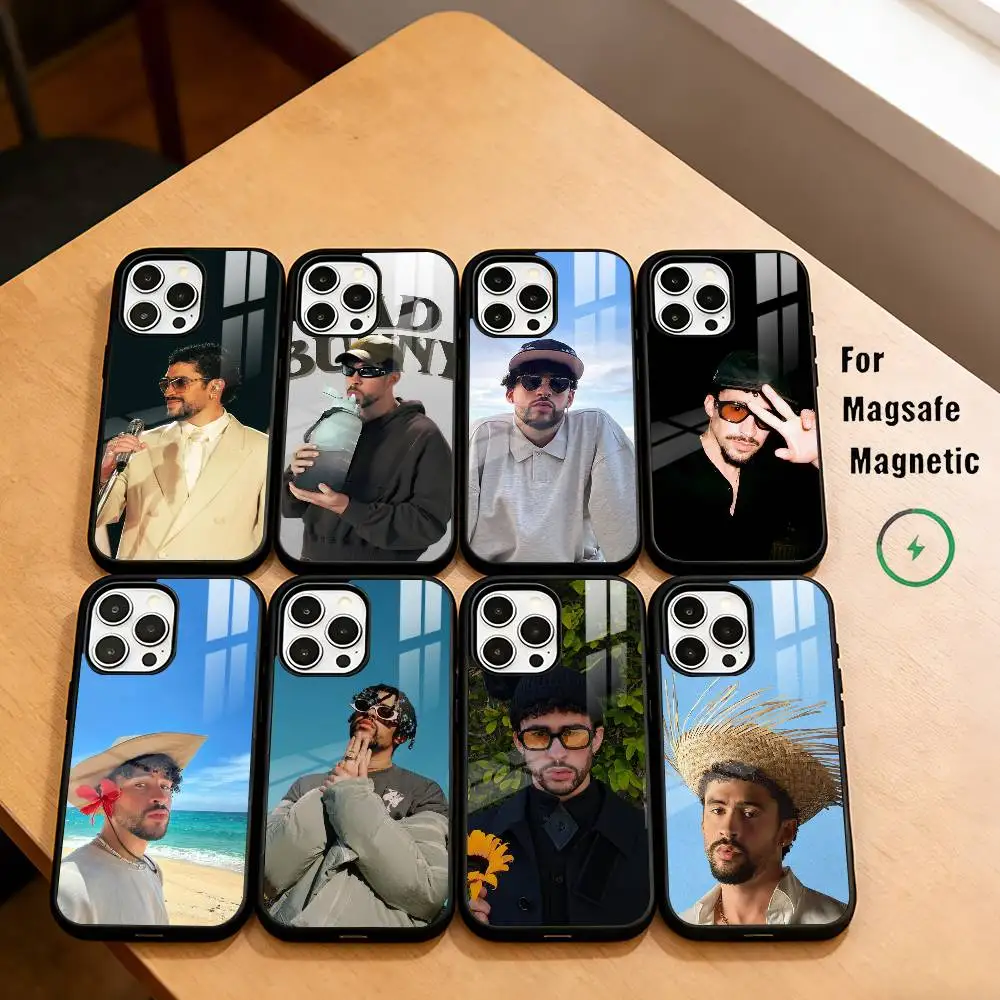 

B-Bad B-Bunny DtMF Singer Phone Case For iPhone17,16,15,14,13,12,11 Plus,Pro Magnetic with Magsafe Wireless Charging