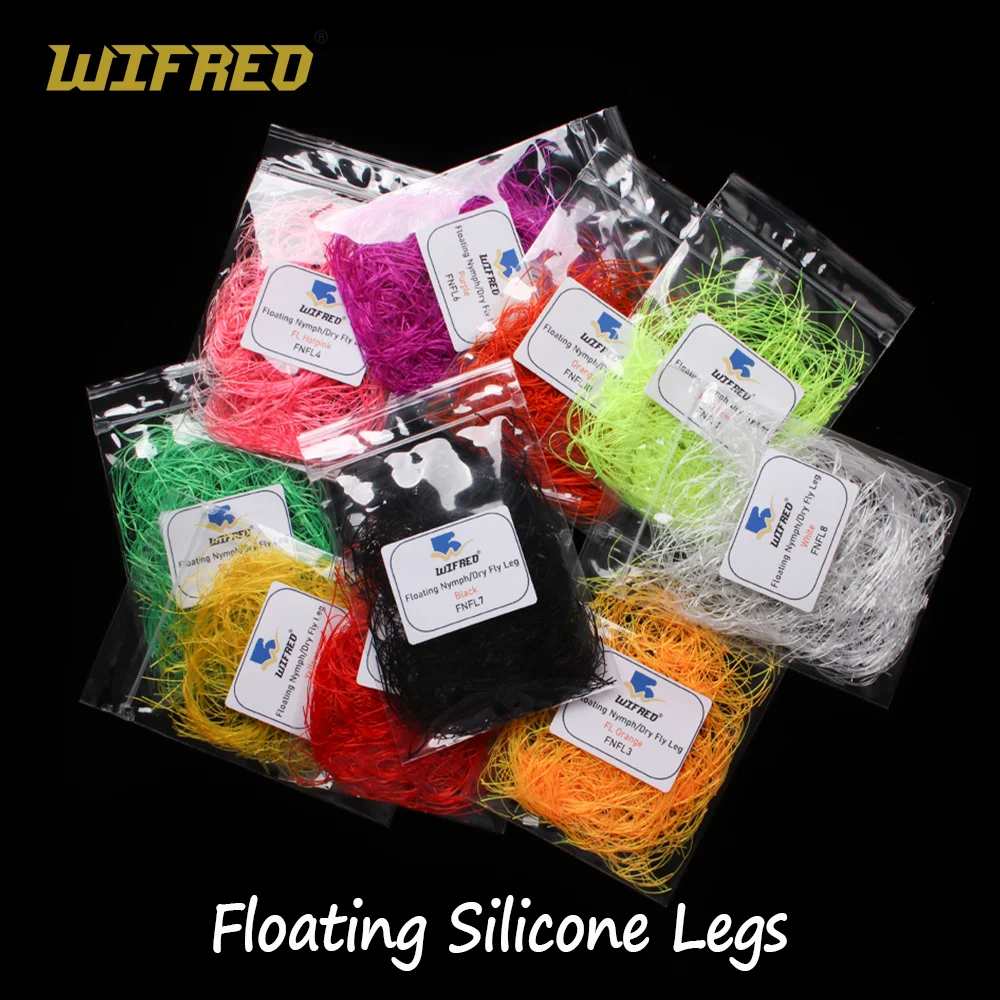 

Wifreo 2pack/4packs Floating Rubber Leg Nymphs Dry Fly Silicone Legs Fly Tying Materials for Trout Bass Fishing Lure Baits