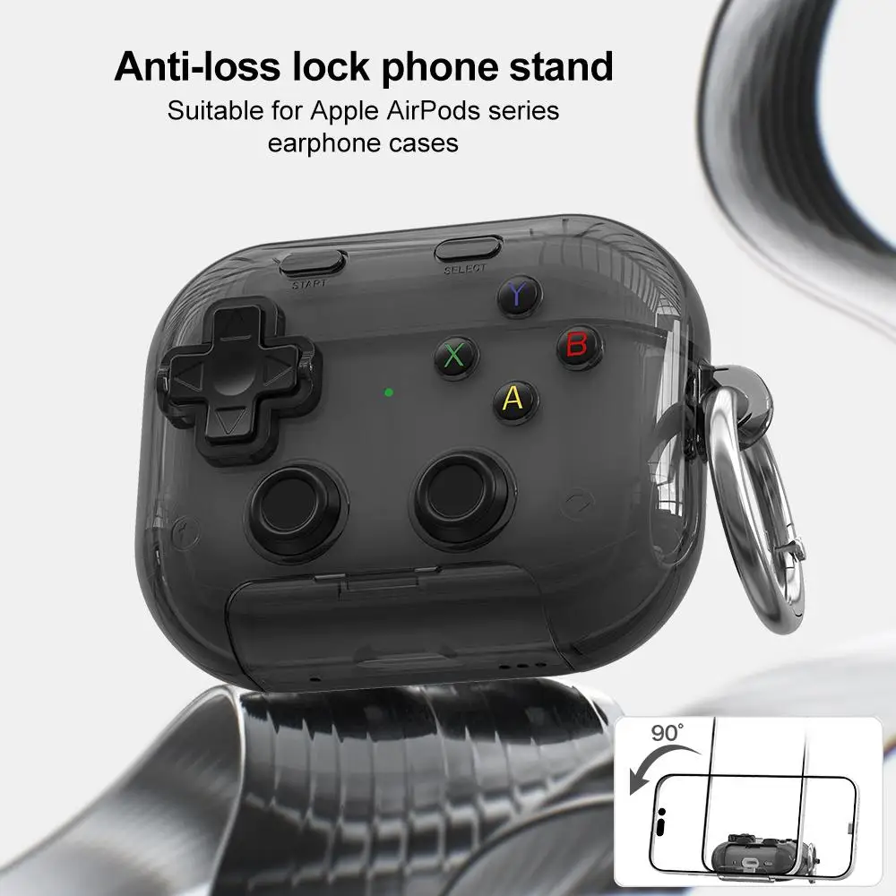 XDcase Transparent Retro Game Console Design Earbuds Case For AirPods Pro 3 / 4 / Pro 2 / 1 with Holder & Stress Relief Button view 2