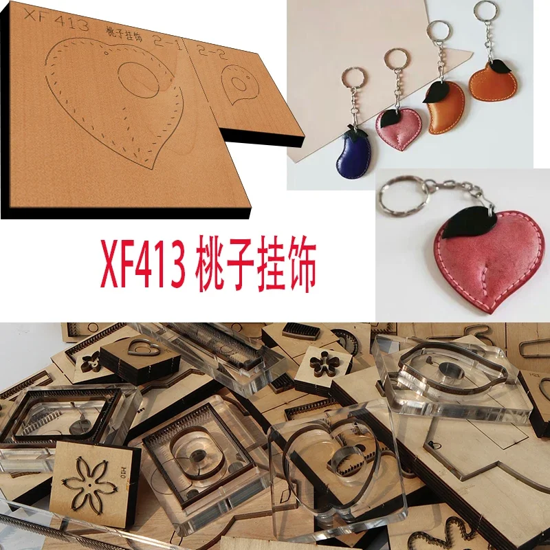 

Handmade Wooden Die Peach Pendant Leather Craft Punch Hand Tool Cut Knife Mould XF413 Leather Tools