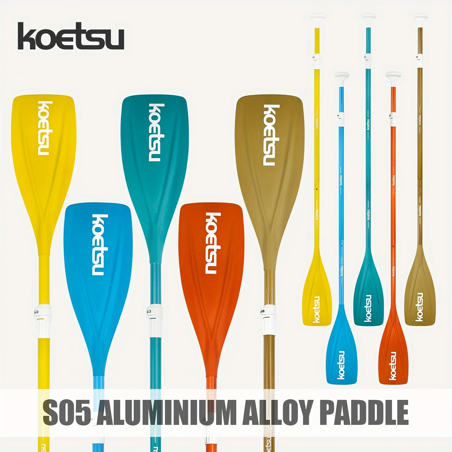 KOETSU S05 многоцветное дополнительное весло из алюминиевого сплава, трехступенчатое телескопическое весло SUP, подходит для каяков KOETSU S05 многоцветное дополнительное весло из алюминиевого сплава, трехступенчатое телескопическое весло SUP, подходит для каяков