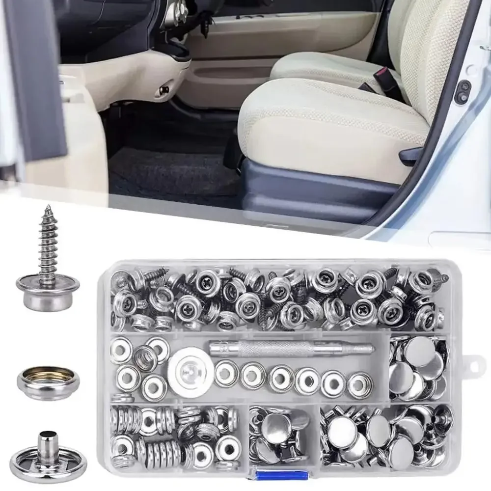 Fasten Button Canvas Snap Kit Tool with 2 Setting Tool Stainless Steel Boat Canvas Snap 3/8