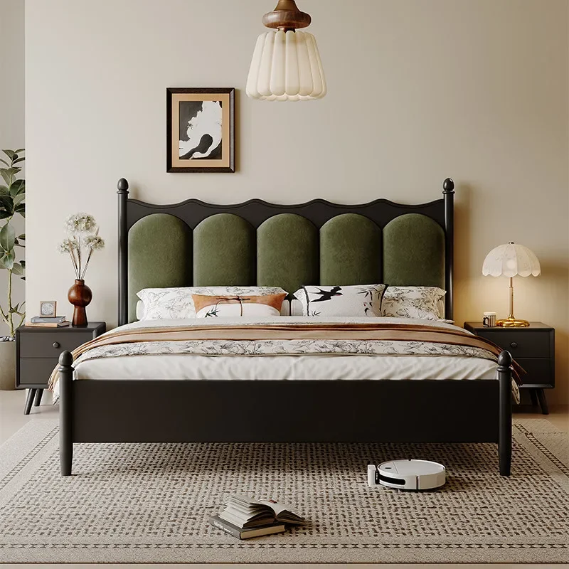 

Decor For Couples Bedroom Bed With Storage Double Bed Beds Frame Soft Backrest Headboard Full Wood Bedside Table Furniture Sets