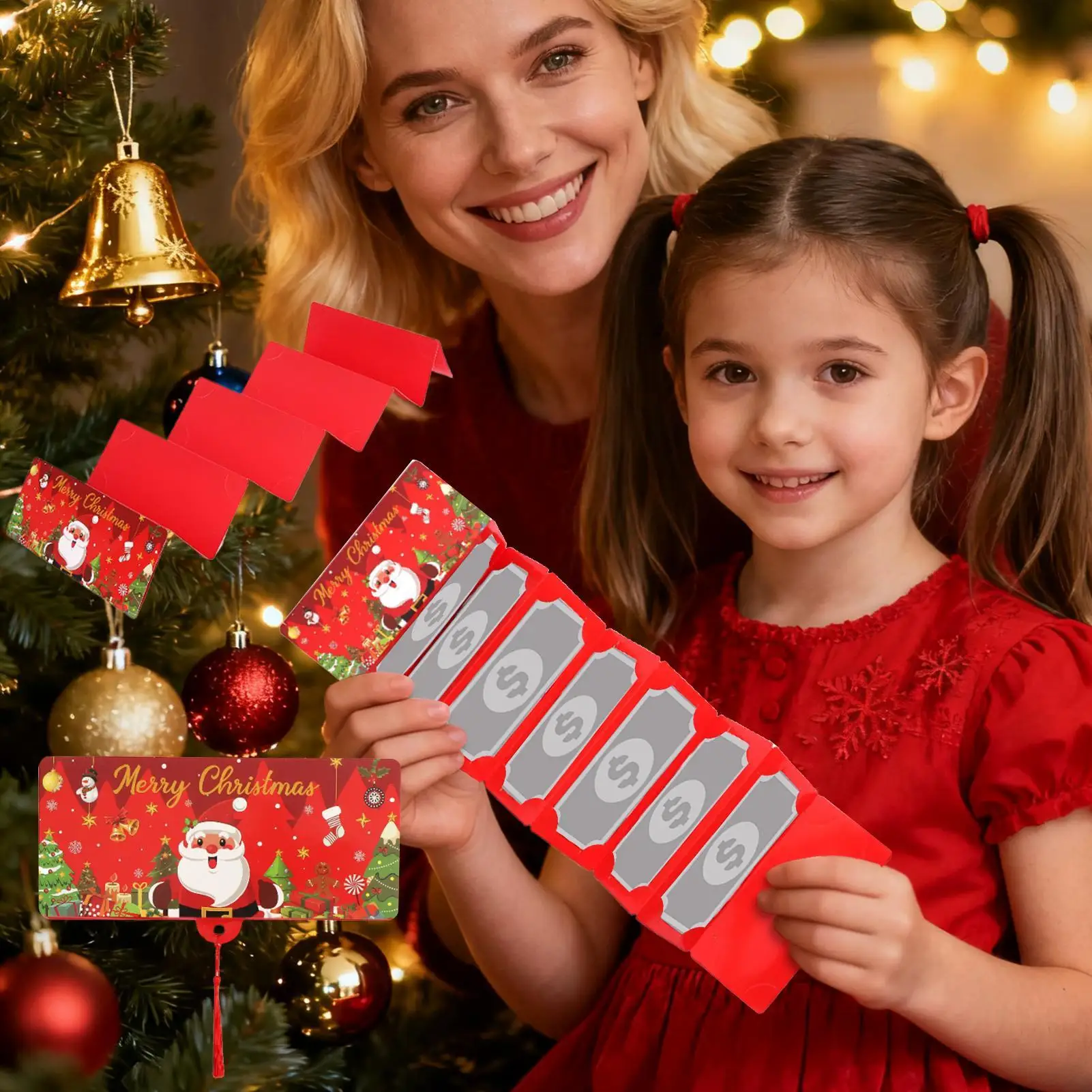 

Festive Foldable Money Holder Card with Tassel for Christmas Gift Cash Envelope for Child, Teens, Party Favors Celebration