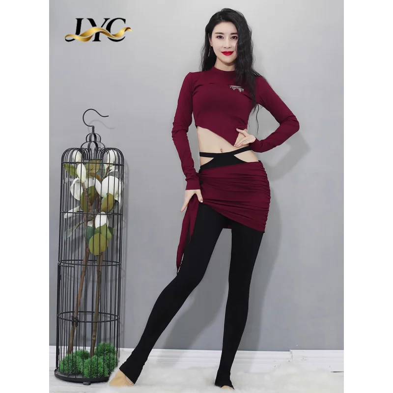 ชุดเต้นระบำหน้าท้องสำหรับผู้หญิง ฤดูใบไม้ผลิ/ฤดูร้อน ปี 2026 แขนยาว พร้อมกางเกงสำหรับการแสดงเป็นกลุ่ม