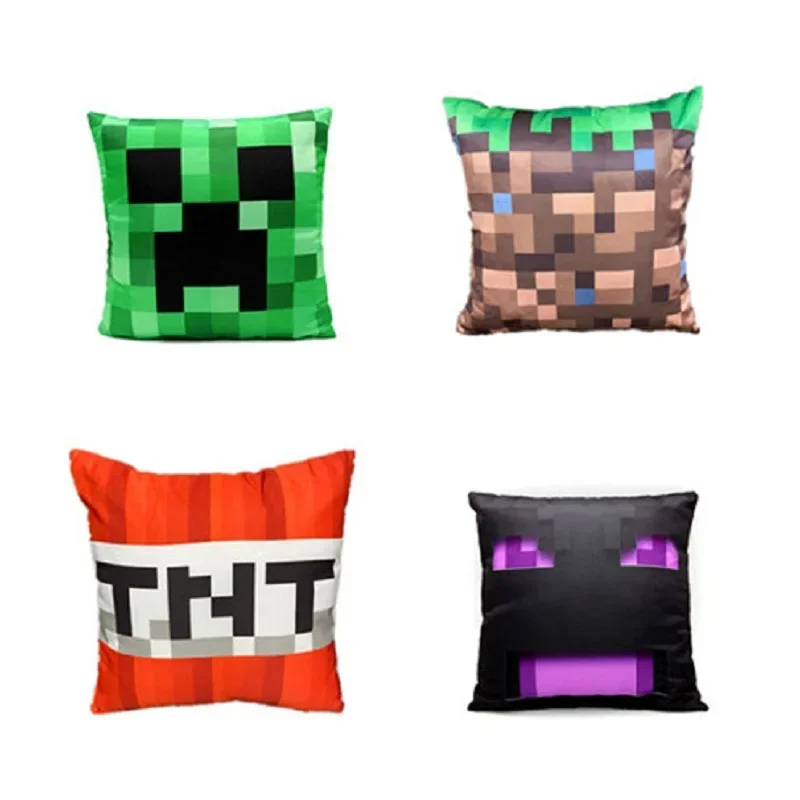 35x35 см хлопковая подушка Creeper Grass Minecrafte EnderDragon, удобная подушка на молнии, домашний декор, гостиная, диван, сиденье, подарочная игрушка