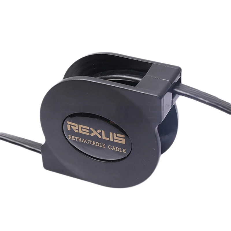 REXLIS Cable LAN Cat7 RJ45 de 5 pies, Cable Ethernet retráctil ajustable, Cable plano de red de Internet para enrutador de ordenador, rico en vueltas