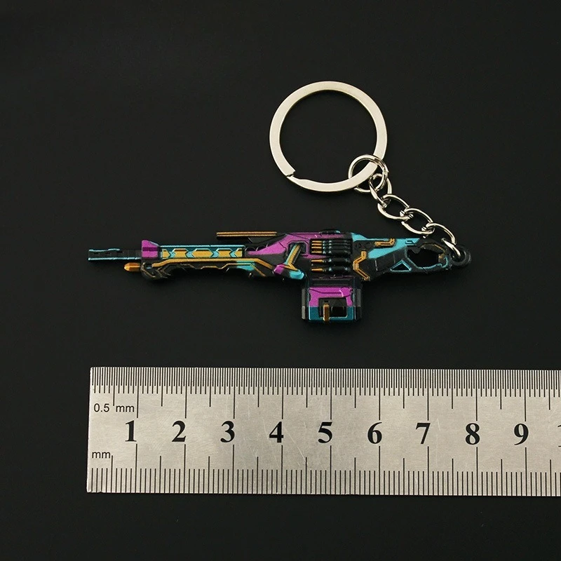 8 cm/3,14 in Valorant Mini Metall Pistole Schlüsselanhänger Odin Elektrische Illusion PuPu Spiel Peripherie Waffe Modell Anhänger Zubehör geschenke