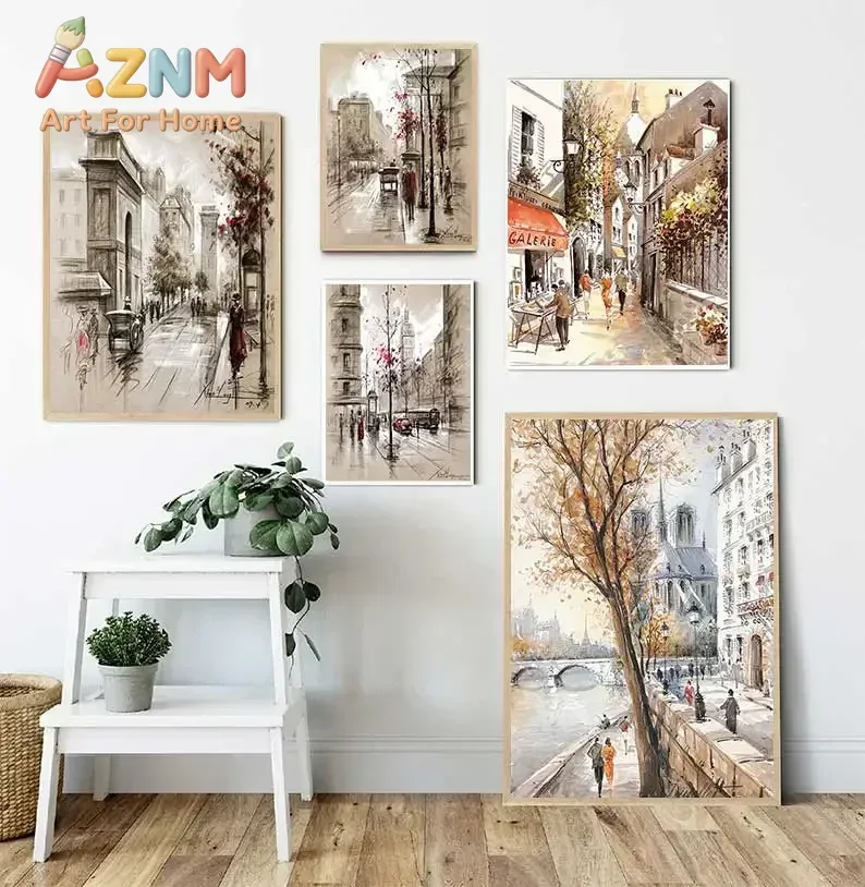 Multiple sizes 1pc frameless Large size Canvas Painting,Canvas Paintings Home Decor HD Prints Posters  Abstract City Street Land