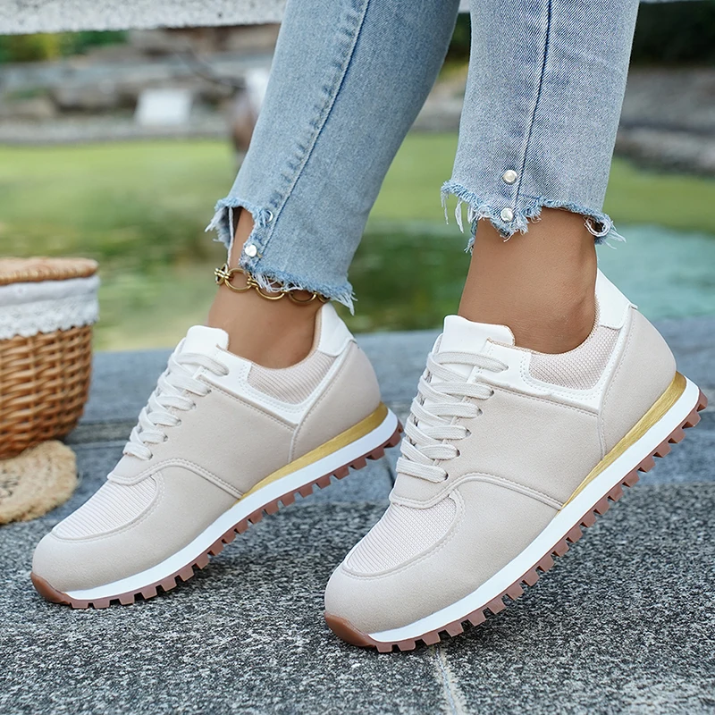 

Women's Sneakers New Mesh Breathable Casual Shoes Lace Up Vulcanized Shoe Comfort Sport Running Shoes Luxury Women Tennis Shoes