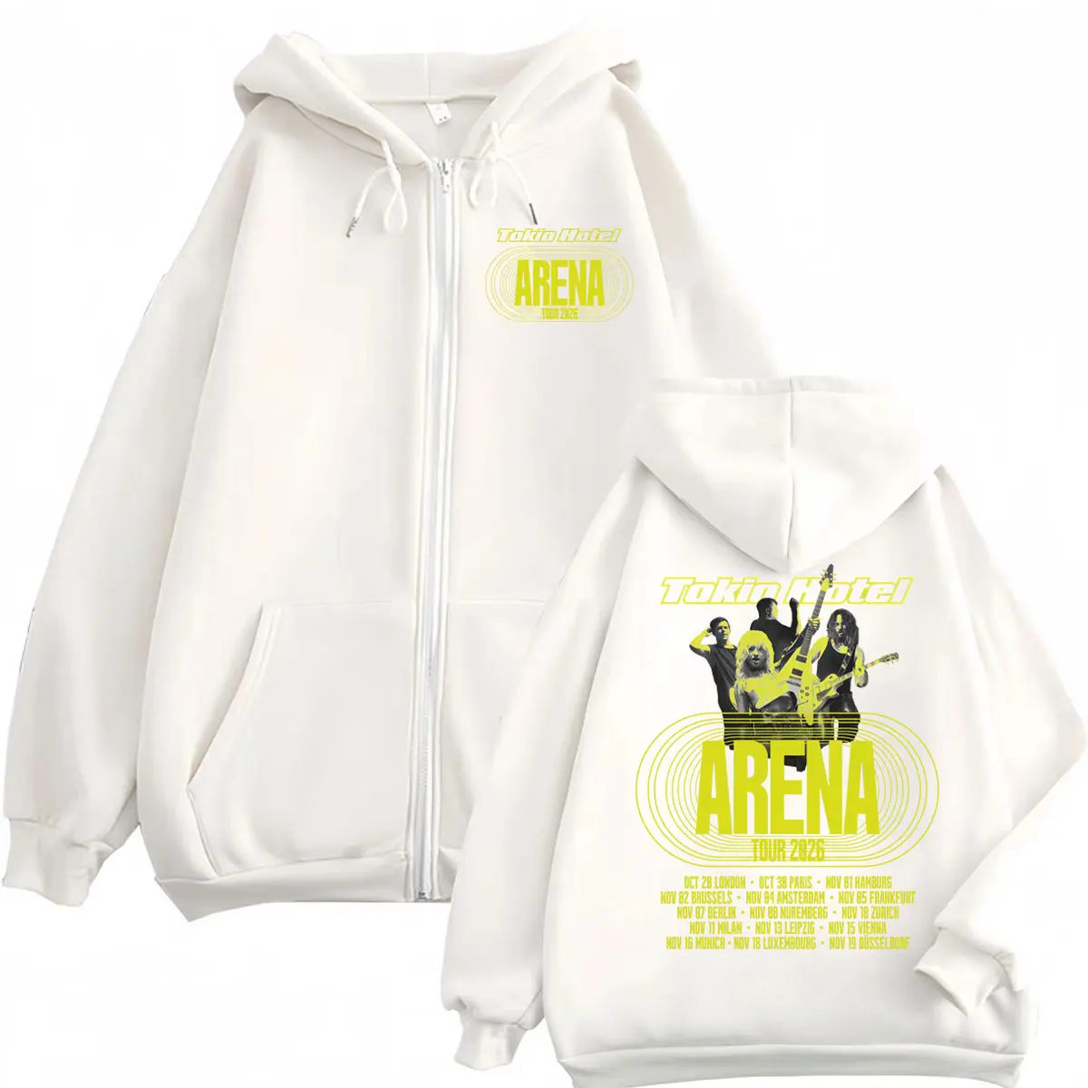 Tokio Hotel Arena Tour 2026 Zipper Hoodies Men Women Fashion Rock