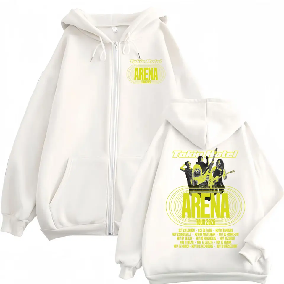 Tokio Hotel Arena Tour 2026 Zipper Hoodies Men Women Fashion Rock