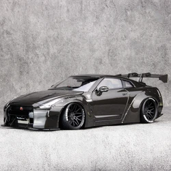 PGM 1:18 GTR R35 LBWK Black Carbon Fiber JDM Simulation Limited Edition All Open Alloy Metal Static Car Model Toy Gift